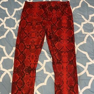 Lululemon Red Snakeskin Leggings
